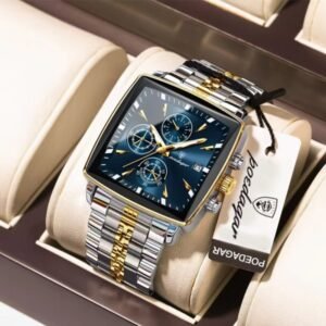 POEDAGAR 866 Luxury Square Chronograph Men’s Watch