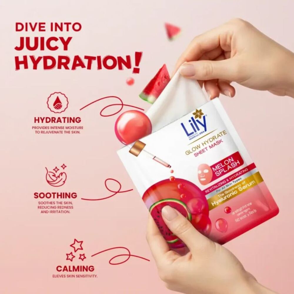 Lily Glow Hydrate Sheet Mask Melon Splash 25ml
