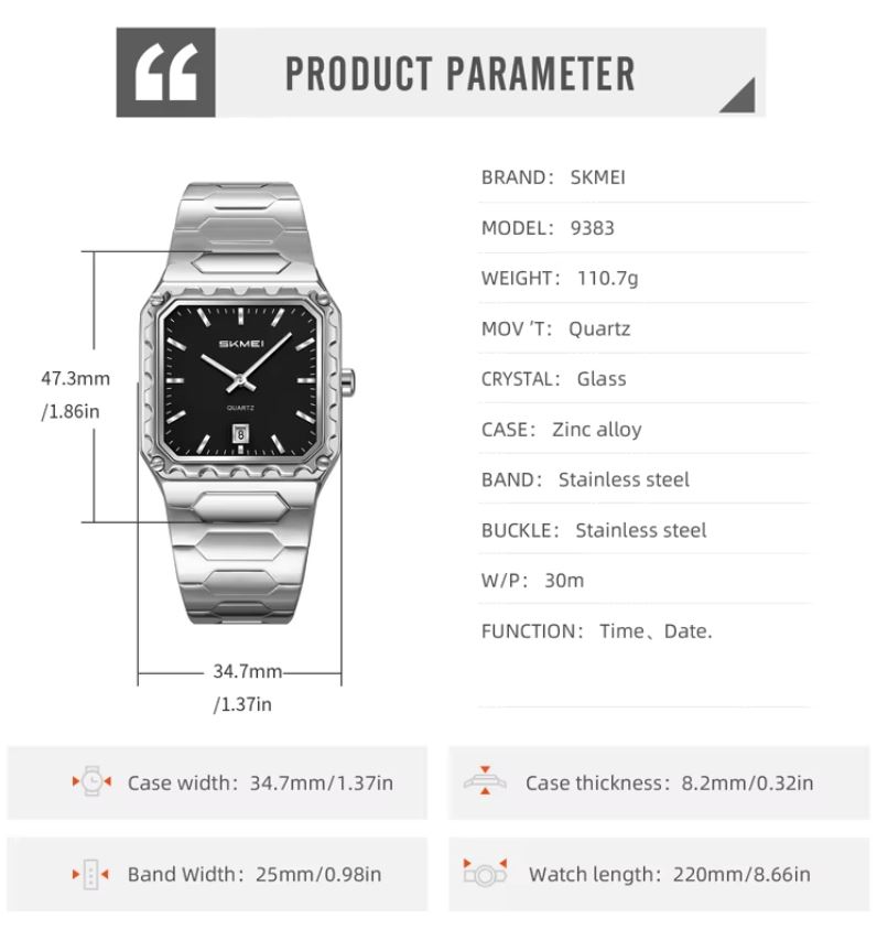 SKMEI 9383 NEW FASHION QUARTZ WATCHES 