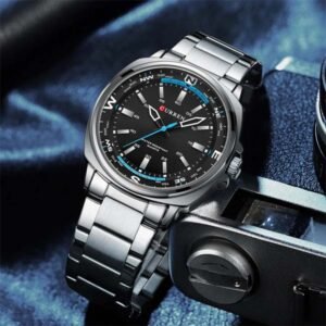 CURREN 8455 Luminous Stainless Steel Quartz Watch For Men