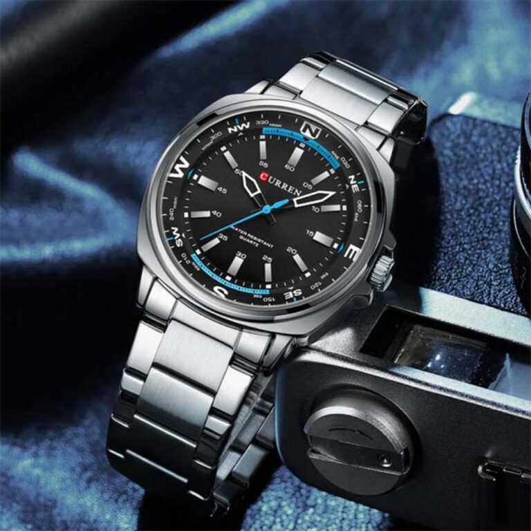 CURREN 8455 Luminous Stainless Steel Quartz Watch For Men