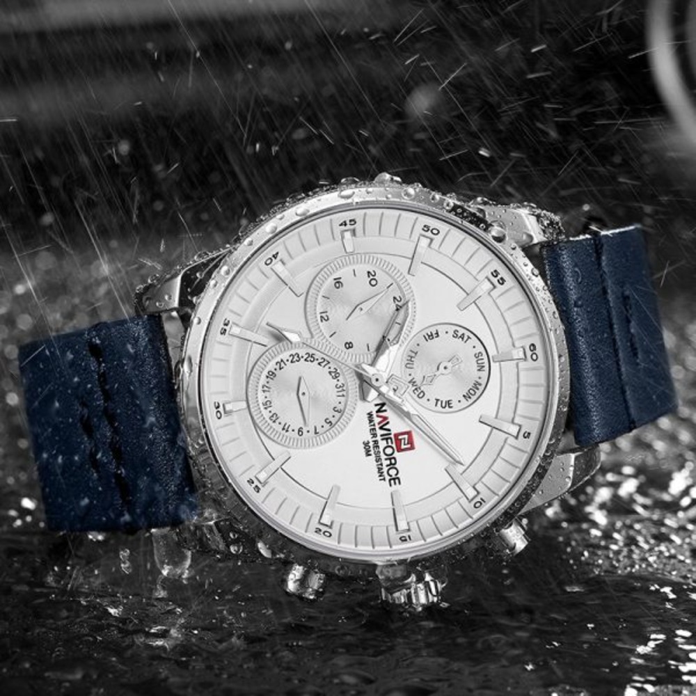 NAVIFORCE NF9148 PU Leather Chronograph Hardlex Glass Watch for Men