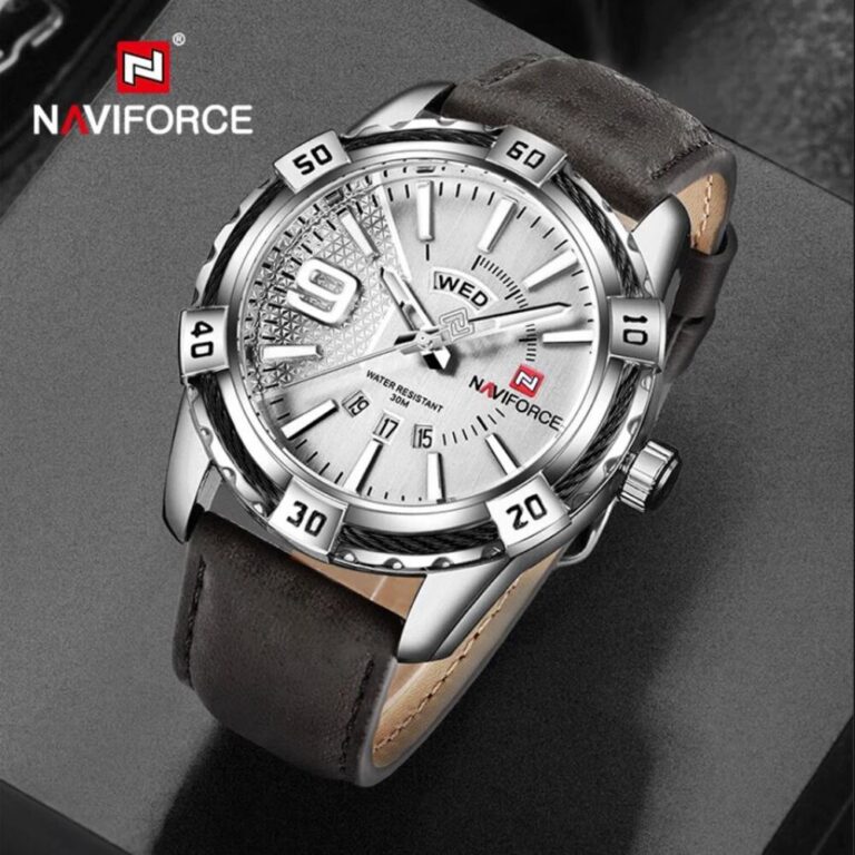 NAVIFORCE NF9117 PU Leather Analog Watch for Men