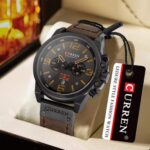 Curren 8314 Fashion Classic Chronograph Watch for Men-Black