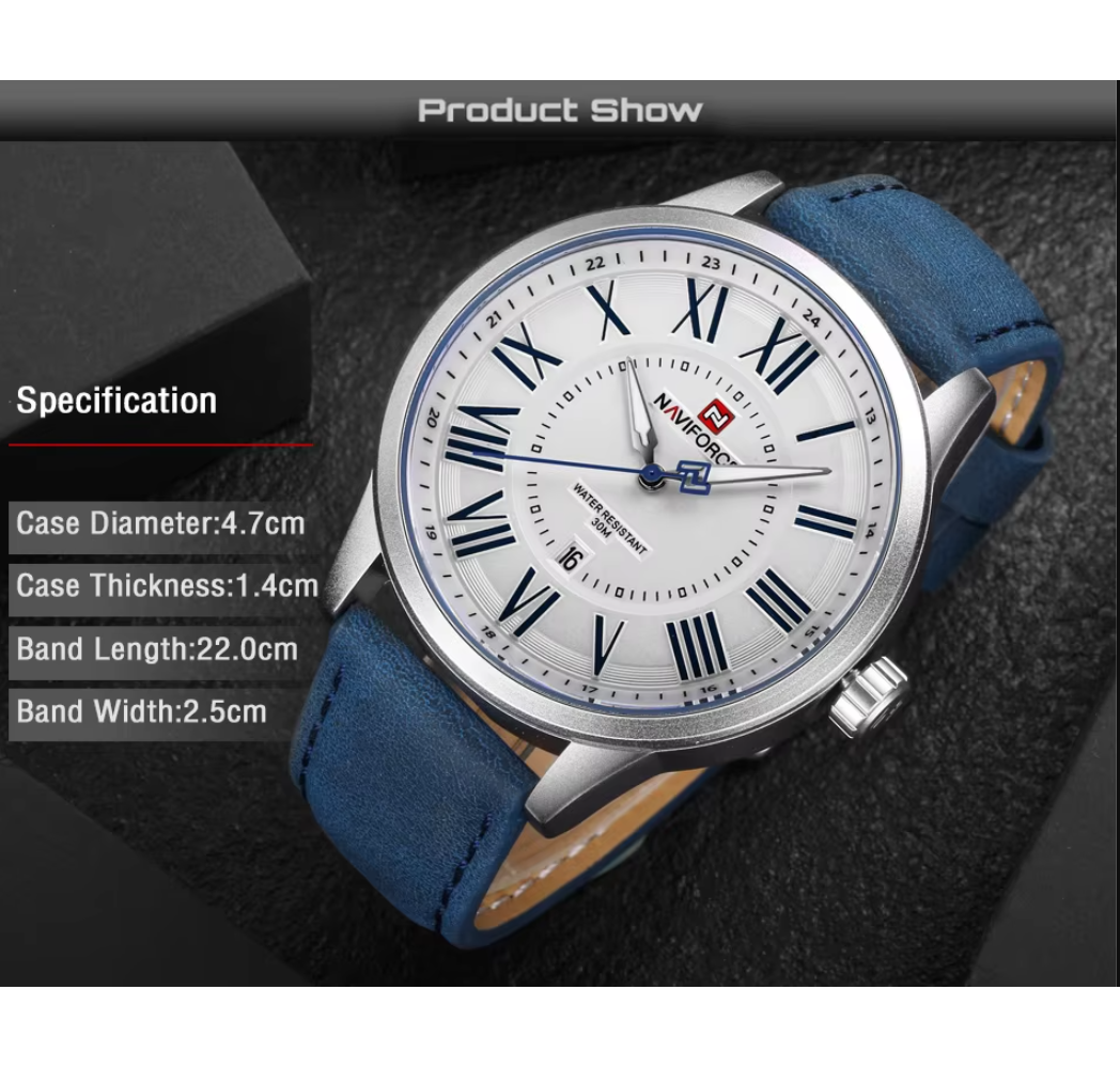 Naviforce NF 9126 Leather Analog Watch for Men