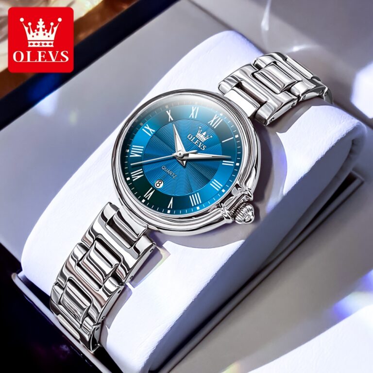 OLEVS 5608 Women’s Luxury Quartz Watch Rose Gold White– Roman Scale Waterproof Luminous Watch