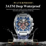POEDAGAR 9051 Luxury Watches For Men Sport Casual Waterproof Luminous Date Man Wristwatch Chronograph Quartz Silicone Men Watch Reloj