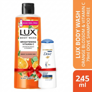 Lux Body Wash Orange Blossom & Vitamin C 245ml (Dove 79ml Shampoo Free)