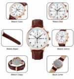 Skmei 9301 leather men quartz stainless steel back watch