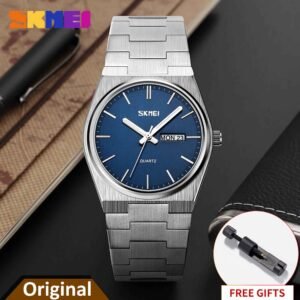 Skmei 9288 japan movt quartz stainless steel strap men wrist watch