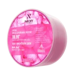 NIOR Hya Bulgarian Rose 99.99% MOISTURE SOOTHING GEL contains 99.99% Rose Water extract to make skin soft and moisturized & it also has hyaluronic acid which helps to keep our skin hydrated all day long. It smoothens skin texture and reduces the risk of skin damage caused by UV rays by strengthening the skin barrier.