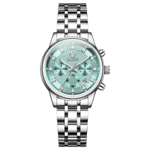Olevs 3669S Stainless Steel Chronograph Wrist Watch For Women