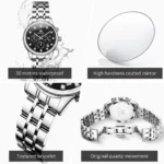 Olevs 3669S Stainless Steel Chronograph Wrist Watch For Women