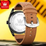 OLEVS 9962 Fashion Men Watch with Leather Strap