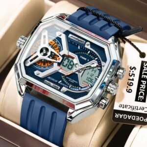 POEDAGAR E106 Quartz Sport Silicone Strap Watch for Men