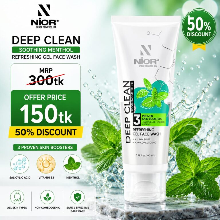 Nior Deep Clean Gel Face Wash Soothing Menthol 100ml