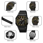 SKMEI 2438 World Time Multi-Functional Sports Men’s Watch-Black Blue