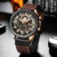CURREN 8380 Men’s Fashion Sport / Chronograph Brown Leather-Strap Watch