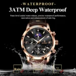 POEDAGAR 882 Luxury Sports Watch For Men Waterproof Luminous Date Chronograph Man Wristwatch Leather Quartz Men’s Watches