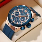 CURREN 8464 Men’s Multifunction Chronograph Watch 45 mm Silicone Strap