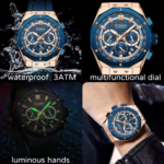 CURREN 8464 Men’s Multifunction Chronograph Watch 45 mm Silicone Strap