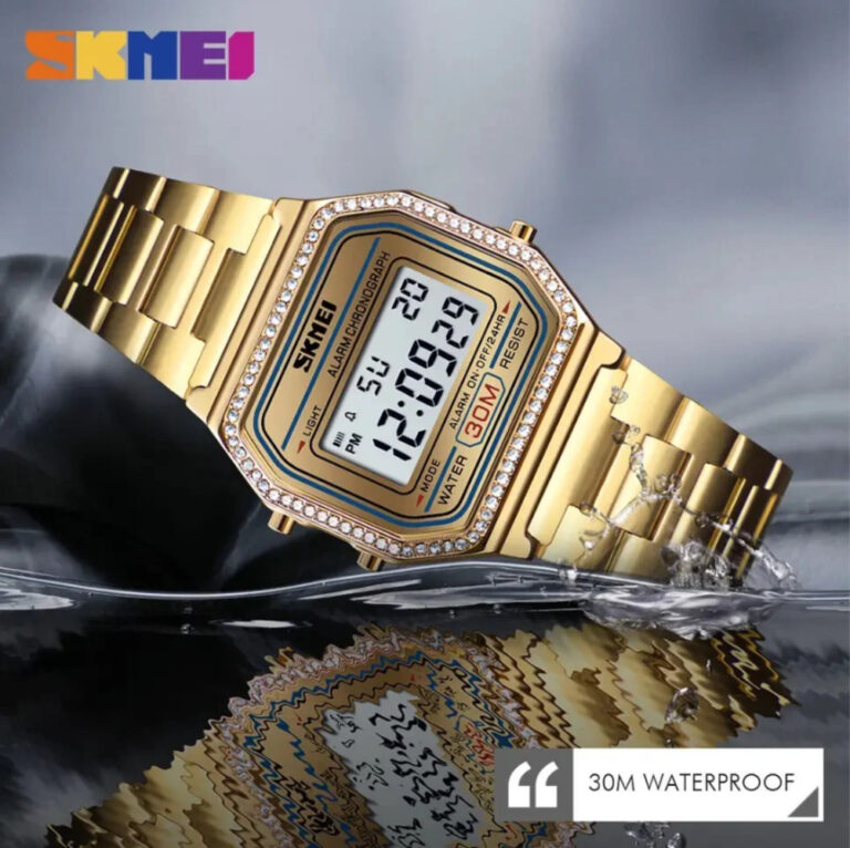 SKMEI 1474 Stainless Steel Digital Watch For Women