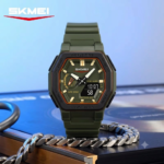 SKMEI 2438 World Time Multi-Functional Sports Men’s Watch-Black Blue