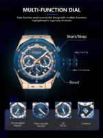 CURREN 8464 Men’s Multifunction Chronograph Watch 45 mm Silicone Strap
