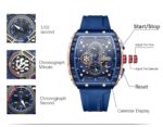 CURREN 8442 Men’s Chronograph Watch — Waterproof Sport Light Blue Silicone Strap