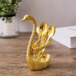 Spoon Set with Swan Stand