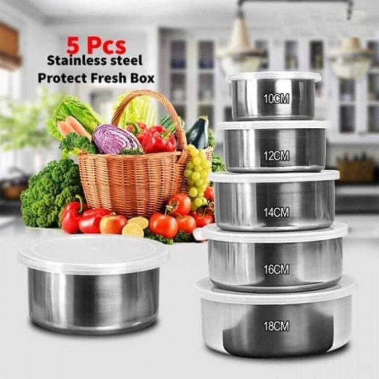 Stainless Steel Bowl Set Oven Proof - 5 Pcs