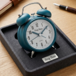 Jing Hao Retro Twin Bell Desktop Alarm Clock Premium Teal Blue Finish
