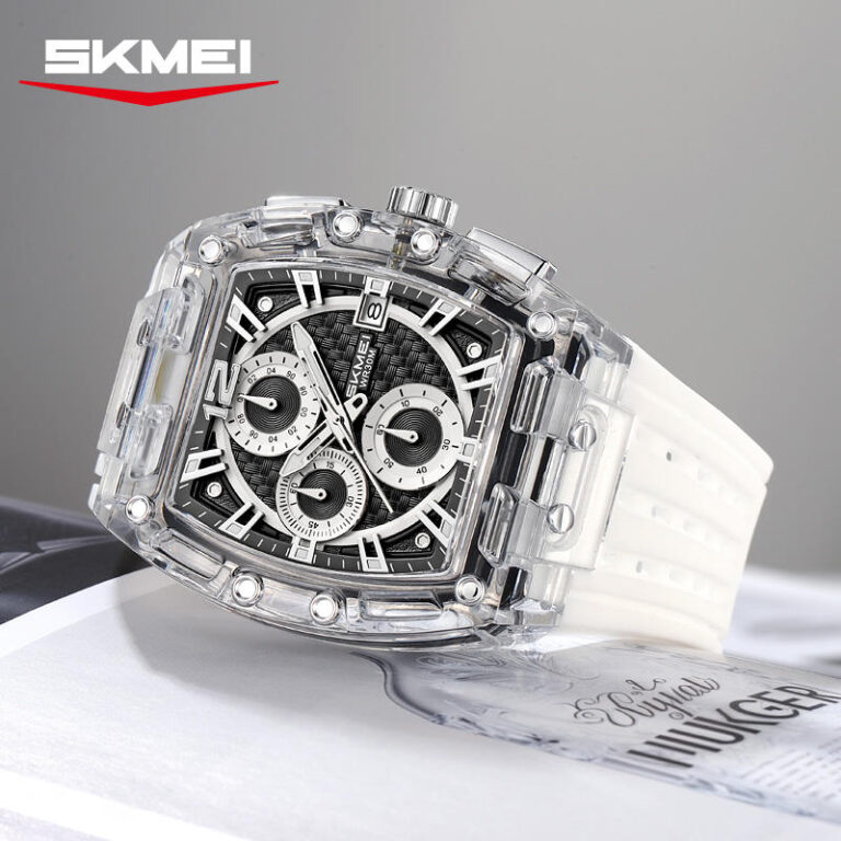 SKMEI 2606 Men’s Big Tonneau Sports Watch Brown– Multi Functional Waterproof Quartz Wristwatch