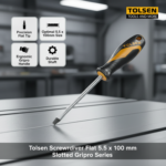 Tolsen Screwdriver Flat 5.5 x 100 mm Slotted Gripro Series - Model : 20003