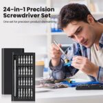 24 in 1 Magnetic Precision Screwdriver Set Mini Tools Kit for Mobile Phone PC Repair Professional Hardware with 24 Torx Hex Bits