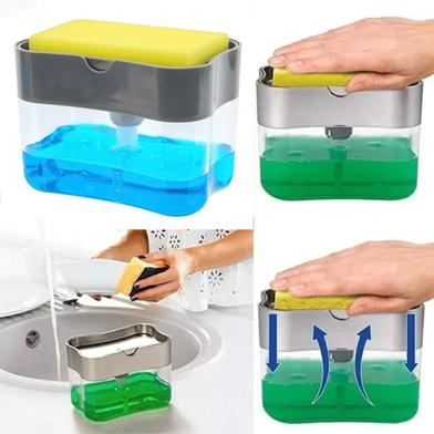2-in-1 Soap Pump Station with Sponge Holder – Clean and Convenient
