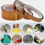 Heat Resistant Kapton Tape Polyimide Reflective Tape High Temperature Adhesive Polyimide Faucet Electronic Industry- Wide-10mm