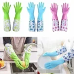 Long Silicone Kitchen Gloves with Inner Foam Padding, Thick, Waterproof and Non-Slip Hand Protection