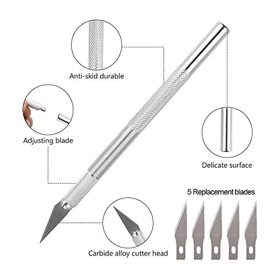 Cutter With 6 Blades Body (Aluminium Body)-Anti cutter- Scissors & Cutters