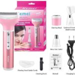 Kemei KM-6637 Multifunctional 4 in 1 Rechargeable woman body Eyebrow, Nose Trimmer set Female Electric shaver
