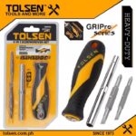 TOLSEN 6 in 1 Screwdriver Set (Philip & Flat) Interchangeable Model: 20043 TPR Handle