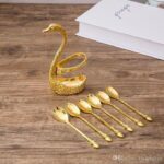 Spoon Set with Swan Stand