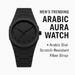 Aura Men’s Matte Black Analog Watch With Arabic Numerals