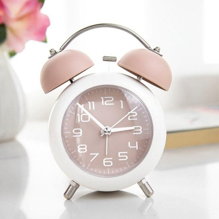 Twin Bell Vintage Metal Alarm Clock with Night Light for Dormitory Home Office