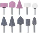 Multifunction Rotary Mounted Stone Set 10 Pcs 1/4″ Shank Rotary Grinder Polishing Grinding Sharpening Engraving Tools Accessories Kit