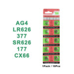 10 Pieces Hand Watch Battery for Dial Watch- Model- AG4, 377, SR626, SR626W