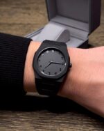 Aura Men’s Matte Black Analog Watch With Arabic Numerals