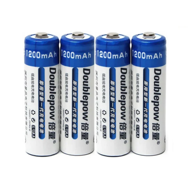 Doublepow AA Size 1.2V 1200mAh Ni-MH Rechargeable Battery with 1200 Cycle (Pack of 4) (No Battery Charger Included)