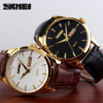 SKMEI 9073 Fashion Quartz Ciassic Leather Waterproof Casual watch For Men