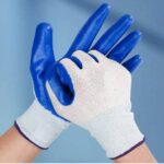 Nylon Rubber Coated Safety Hand Gloves For Industrial Household Bike Riding Hand Gloves 1 Pair
